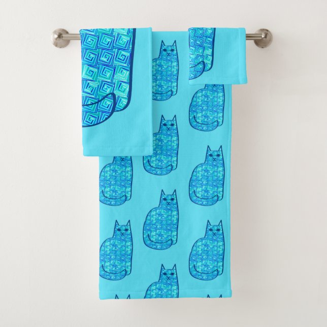 Chat moderne, turquoise et marine du milieu du siè (En situation)
