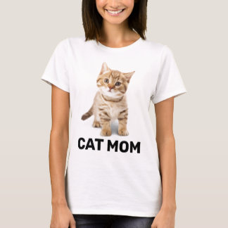 CHAT MOM GINGER KITTEN LADIES T-SHIRTS