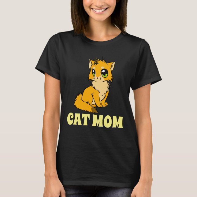CHAT MOM GINGER LADIES T-SHIRTS (Devant)