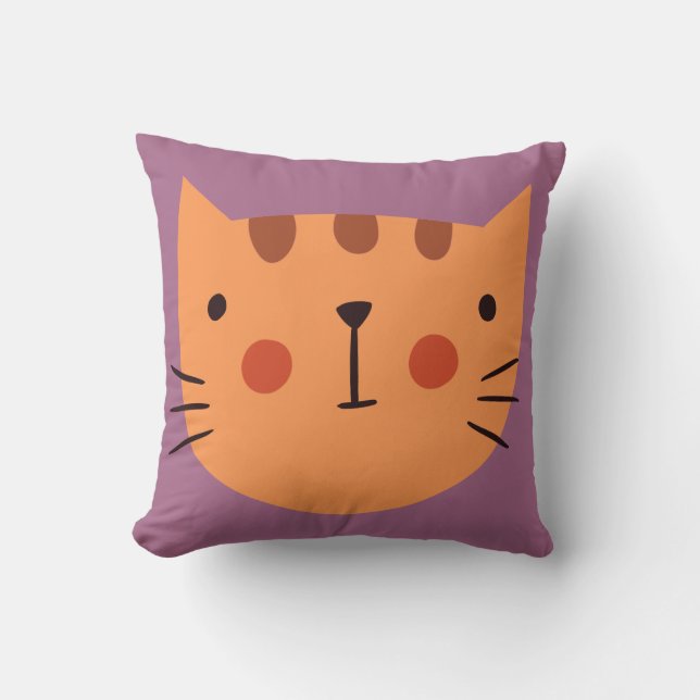 Chat Niedlich Orange Kinderzimmer Baby Room Kissen (Vorderseite)