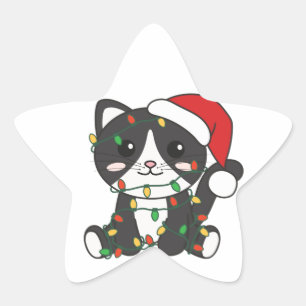 Chat Noël Animaux d'hiver Chats Étoile Sticker