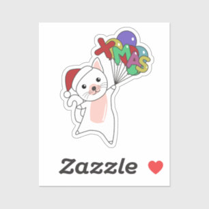 Chat Noël Neige hiver Animaux Chats Sticker