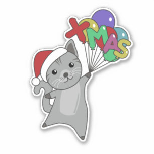 Chat Noël Neige hiver Animaux Chats Sticker