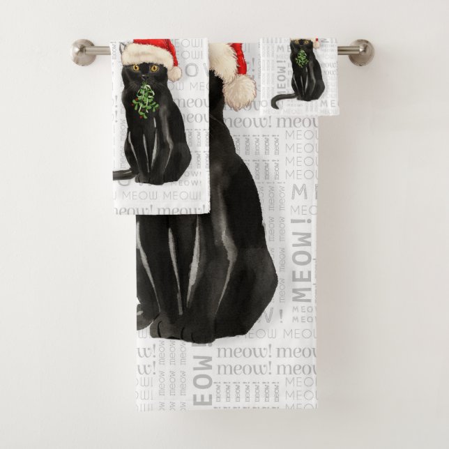 Chat noir amusant dans un Noël (En situation)