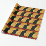 Chat Noir - Black Cat Christmas Wrapping Paper Geschenkpapier<br><div class="desc">Vintages europäisches Cabaret,  Musikhalle,  Tanz,  Unterhaltungswerbung</div>