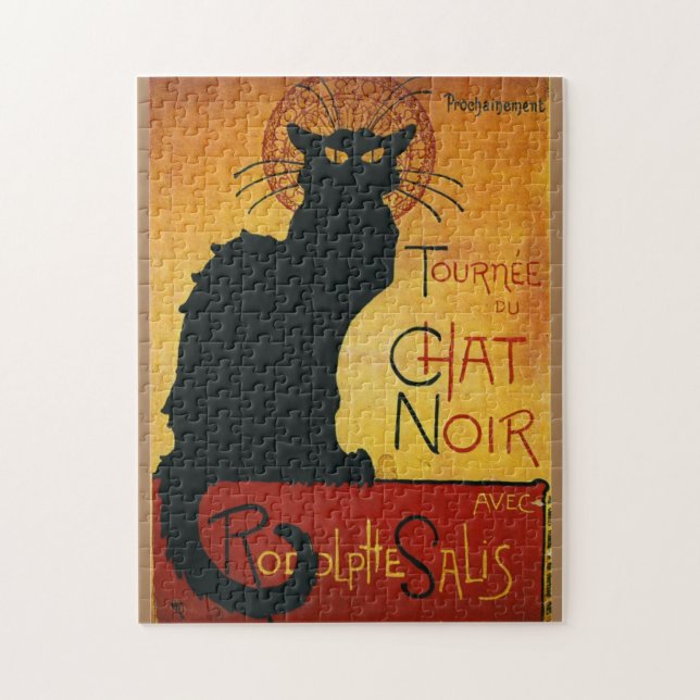 Chat Noir - Black Cat Vintag Alte Illustration (Vertikal)