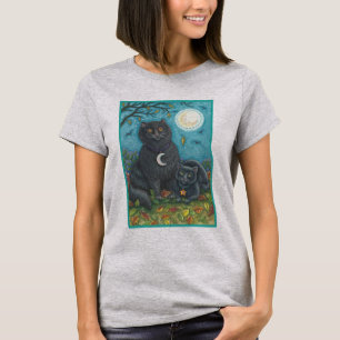 CHAT NOIR BOUBO & PYEWACKET HALLOWEEN T-SHIRT Grey