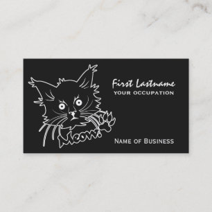 Chat noir cartes de visite personnalisés