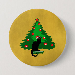 Chat Noir Christmas Button