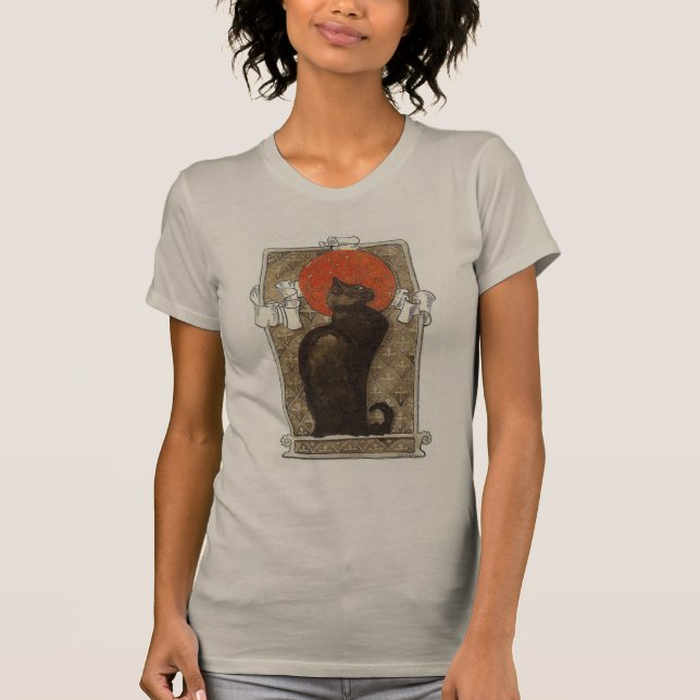 Chat noir / Conversation ~ T-shirt bio Art nouveau (Devant)