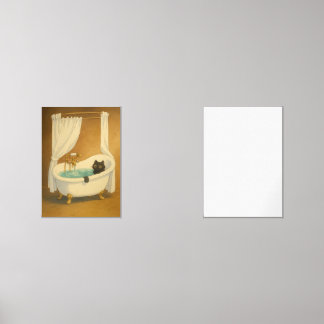 Chat noir dans une baignoire pieds cubes Imprimer