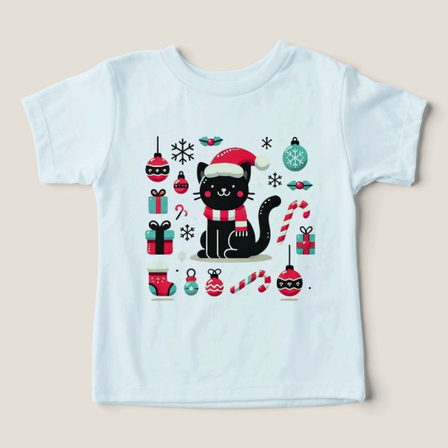 Chat noir de Noël (Design Recto)
