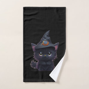 Chat noir d'Halloween blanc mignon