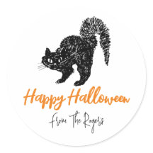 Chat noir Doodé Autocollants Halloween personnalis