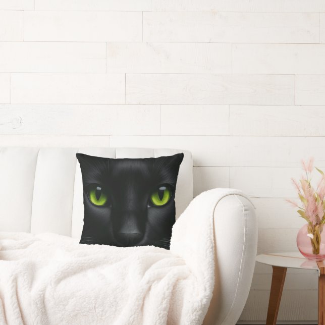 Chat noir douillet Coussin décoratif (Canapé)
