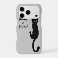 Chat Noir Drôle Accroché | Attendez là !