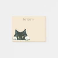 chat noir drôle de notes de post-it de chat