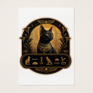 Chat noir égyptien antique Bastet Hiéroglyphes St