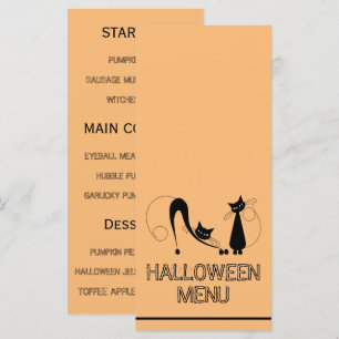 Chat Noir Élégant, Menu Halloween