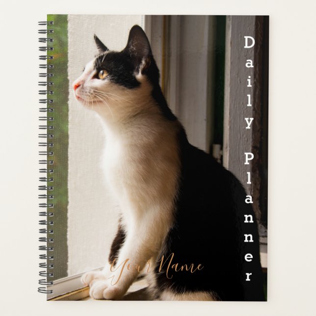 Chat noir et blanc - planificateur quotidien - HAM (Devant)