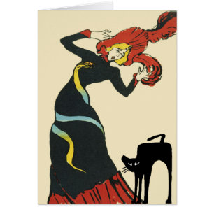 Chat noir et femme effrayée