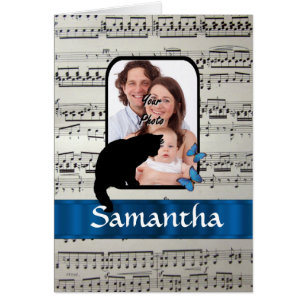 Chat noir et papillons