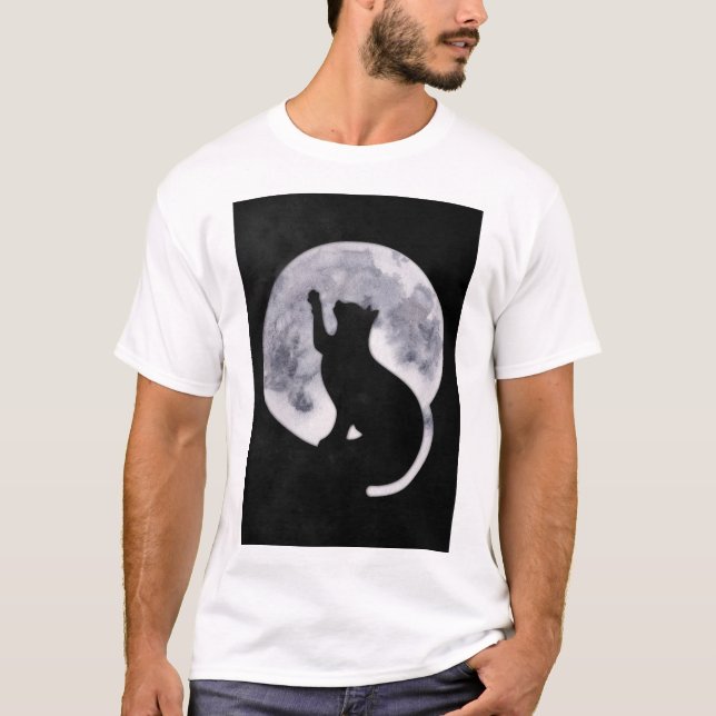 Chat noir et T-shirt de la lune (Devant)