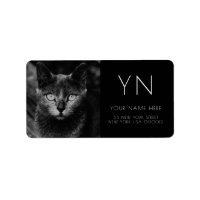 CHAT NOIR ÉTIQUETTES DE ADRESSE PHOTOGRAPHIE