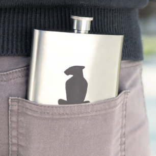 Chat noir Fiole en acier inoxydable Silhouette