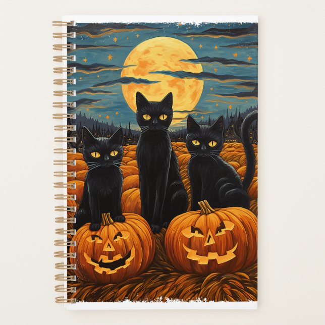 Chat noir Halloween Amoureux de les chats Starry N (Devant)