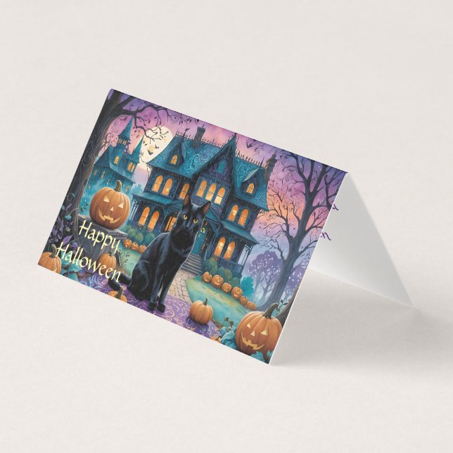 Chat noir, Jack O Lanterns, Halloween Maison Éffra (Front)