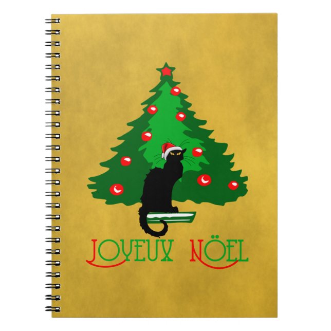 Chat Noir Joyeux Weihnachten Notizblock (Vorderseite)