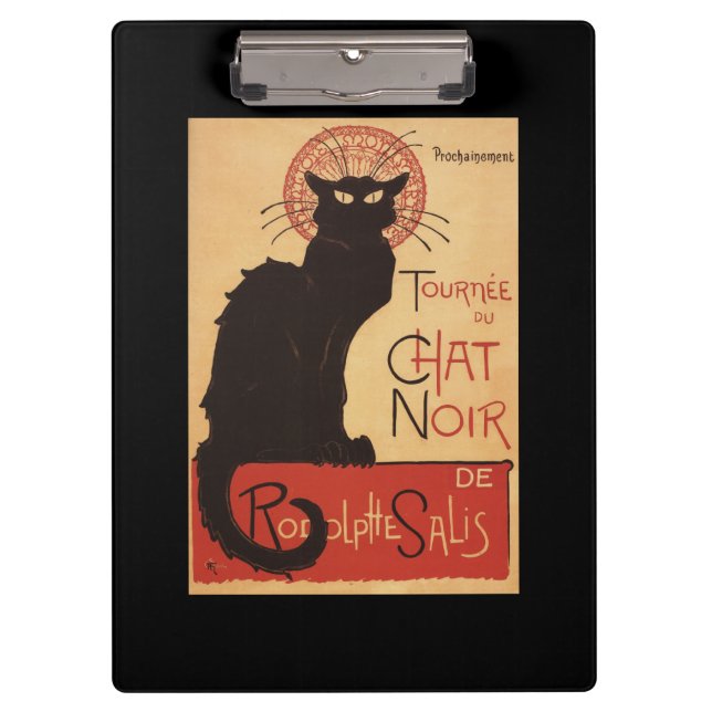 Chat-Noir Kabaretttroupe-schwarze Klemmbrett (Vorderseite)