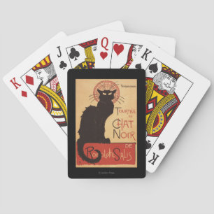 Chat-Noir Kabaretttroupe-schwarze Spielkarten