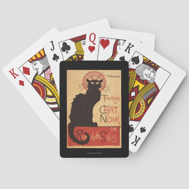 Chat-Noir Kabaretttroupe-schwarze Spielkarten (Rückseite)