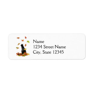 Chat noir laisse Étiquettes de adresse