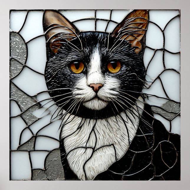 Chat Noir Lumineux ✨ Art mural gothique mystique (Devant)
