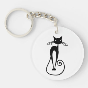 Chat noir maigre fantaisiste