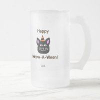 Chat noir Meow-A-Ween Grande Mug de verre givré