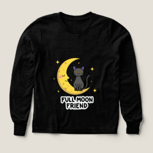Chat noir mignon sur la Lune - Ami de la pleine lu