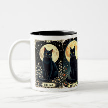 Chat Noir Mug Tarot Café Cat Thème Mug Cadeau