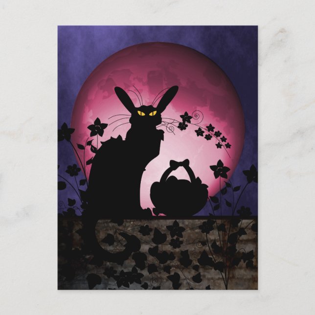 Chat Noir Oaster Feiertagspostkarte (Vorderseite)