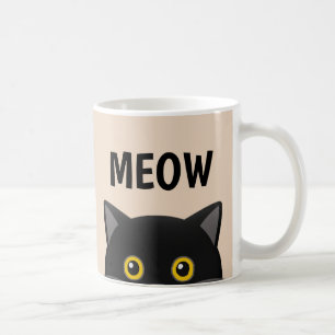 CHAT NOIR PEEKING CAFÉ MUGS