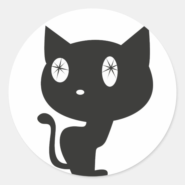 Chat Noir Runder Aufkleber (Vorderseite)