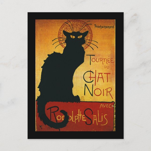 Chat Noir - Schwarze Katze Postkarte (Vorderseite)