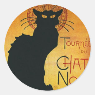 Chat Noir - Schwarze Katze Runder Aufkleber
