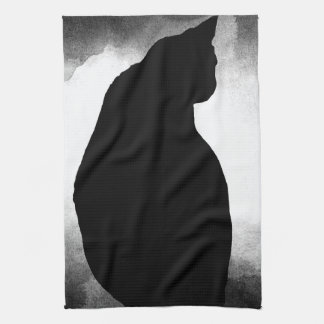 Chat noir Silhouette Serviette de cuisine