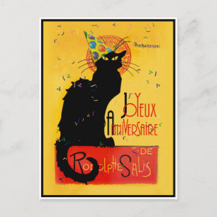 Chat Noir Silvester Feiertagspostkarte