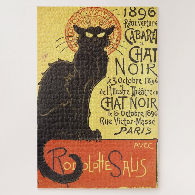 Chat Noir Steinlen Belle Epoque Vintage Kunst (Vertikal)