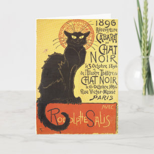Chat Noir Steinlen Belle Epoque Vintage Kunst Karte